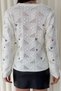 Women's White Standard Size Ankle Tie Embroidery Knitwear Sweater (Size S and M Compatible) - 6