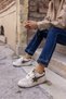 SAMSA WOMEN BEIGE GERECK STAR DETAIL LEATHER SNEAKER - 5