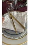 Royal 6 Pieces Ruffled Gold Glitter Ecru Napkin Special Design Napkin - 4