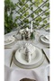 Royal 6 Pieces Ruffled Gold Glitter Ecru Napkin Special Design Napkin - 8