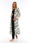 Women's Black Patterned Lace Detailed Pregnant Maternity Dressing Gown Pajamas Set 3 Pieces