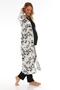 Women's Black Patterned Lace Detailed Pregnant Maternity Dressing Gown Pajamas Set 3 Pieces - 7