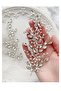 side model 2 piece crystal bridal crown, mirrored stone, girl model bridal crown tiara, 2 pieces - 3
