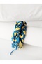 Fan Braid Bracelet Hair Band (Yellow Red Yellow Navy Blue Black White Red White) - 5