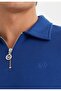 Blue Half Zipper Polo Collar Cotton Regular Fit Men's Sweatshirt CORE - 3