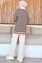 23004 Patterned Knitwear Double Suit Ecru - 5