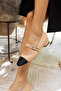 RORY WOMEN BEIGE BLACK GARNISH SHOES - 4