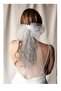 Wedding Hair Accessory, Modern Wedding Veil, Pearl Veil, Bow Tie Veil, Pearl Fabric - 2