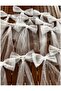 Wedding Hair Accessory, Modern Wedding Veil, Pearl Veil, Bow Tie Veil, Pearl Fabric - 5