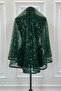 Emerald Green Authentic Vip Bridal Veil Set, Complete Sequins Beads Pearls Shimmer Henna Veil Set 6 Pieces - 5