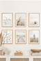 6 Piece Painting Set with Real Wood Frame