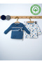 Baby 100% Cotton Funny Embroidered Long Sleeve Shoulder Snap T-Shirt