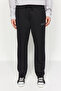 Black Regular/Normal Cut Color Paneled Text Embroidery Open Leg Sweatpants Tmnaw24Ea00018