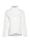 Cream White Cotton Blend Zipper Detailed Stand Collar Knitted Sports Sweatshirt Twoaw22Sw0187 - 6
