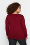 Burgundy Window/Cut Out Detailed Knitwear Sweater TBBAW24AN00061 - 5