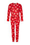 Kırmızı %100 Pamuklu Yılbaşı Temalı Örme Pijama Takımı THMAW21PT0771 - 6