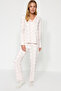 Pudra %100 Pamuklu Kalpli Gömlek-Pantolon Örme Pijama Takımı THMAW24PT00253 - 2