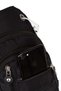 Women's Black Crinkle Fabric Cross Chest and Shoulder Bag with Headphone Outlet - 8