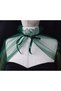 Amy evening dresses tulle shawl neck collar emerald - 4