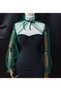 Amy evening dresses tulle shawl neck collar emerald - 6
