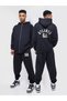 Lunavisita Men's Atlanta Printed Hooded Zippered Sweatshirt Bottom-Top Tracksuit Set