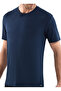 9306 Men's Silver Crew Neck Short Sleeve Navy Blue T-shirt - 2
