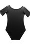 Girl's Black Short Sleeve Gymnastics Ballet Swimsuit Body - 3