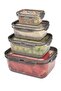4-Piece Rectangular Storage Set with Smoke Lock and Lid