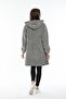Women's Gray Long Zippered Fleece Cardigan - 3