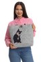 Large Size Shoulder Bag - Printed Felt Bag - Pet Series - Cat - 40 X 33 cm