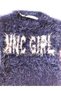 Baby Girl Little Girl Navy Blue Color Winter Knitted Furry Dress - 3