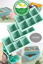 Food Grade Silicone Xxl 6 Pieces Large Size Multi-Purpose Ice Mold Green 3 Pieces