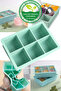 Food Grade Silicone Xxl 6-Piece Large Size Multi-Purpose Ice Mold Green