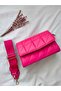Çantabest Fuchsia Column Strap Quilted Women's Shoulder Bag