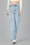 Elektra Light Blue Snow Wash Super High Waist Wide Leg Jeans Women's Jeans - 6