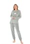 Women's Cloud Fleece 3-Piece Gray Pajama Set C4T9N6O4 - 5