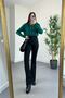 Monera Women's Black Super High Waist Lycra Flare Spanish Denim Pantalon Jeans (Full Size)