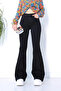 Monera Non-Fading Black High Waist Flared Jeans (Full Fit)