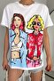Women's White Printed Cotton T-Shirt
