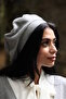 قبعة رسام كشمير رمادية اللون نسائية