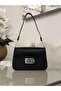 Black Cover Faux Leather Women's Hand and Shoulder Bag - 2