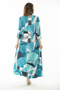 Women's Plus Size Turquoise Wrap Collar Capri Sleeve Dress 65N37077 - 8