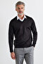 Men's Standard Fit Normal Cut V-Neck Knitwear Sweater - 3