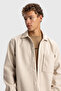 Oversize Men's Single Pocket Thick Stamped Shirt