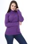 Purple Women's Turtleneck Turtleneck Sweater - 3