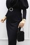 Women's Black Natural Stone Portfolio Evening Dress Evening Bag