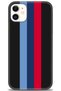 iPhone 11 Case Hd Printed Case - Burgundy Blue Bars + Full Screen Protector