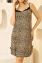 Leopard pattern viscose fabric nightgown - 5