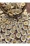 15 mm Beige Yellow Gilt Button (20 Pieces)