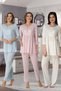 Women's Blue Special Design Lace Maternity Maternity Dressing Gown Pajama Set and Nightgown Set of 4 - 2
